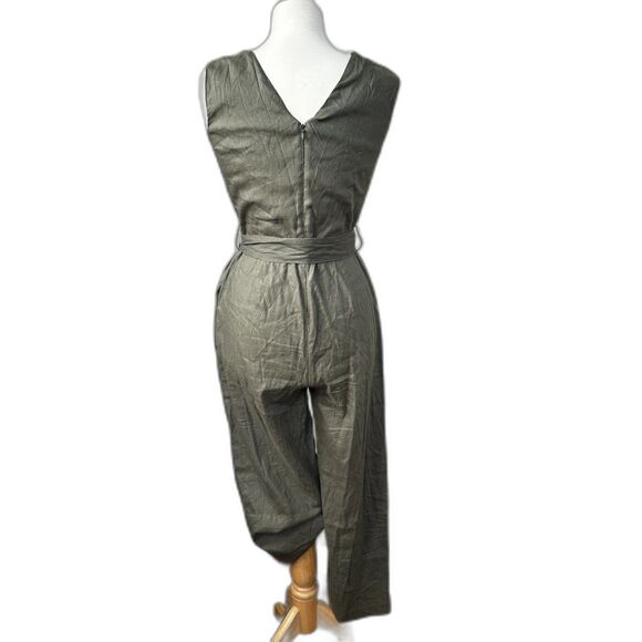 Vince Camuto Olive Green Sleeveless Jumpsuit - Women 4 - Picture 3 of 5